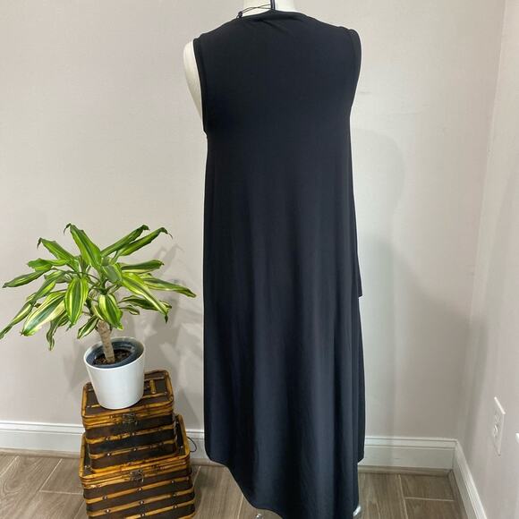 BCBGMAXAZRIA High Low Knit Tank Dress Sz M NWT Black Asymmetrical Hem Chic - Picture 6 of 9